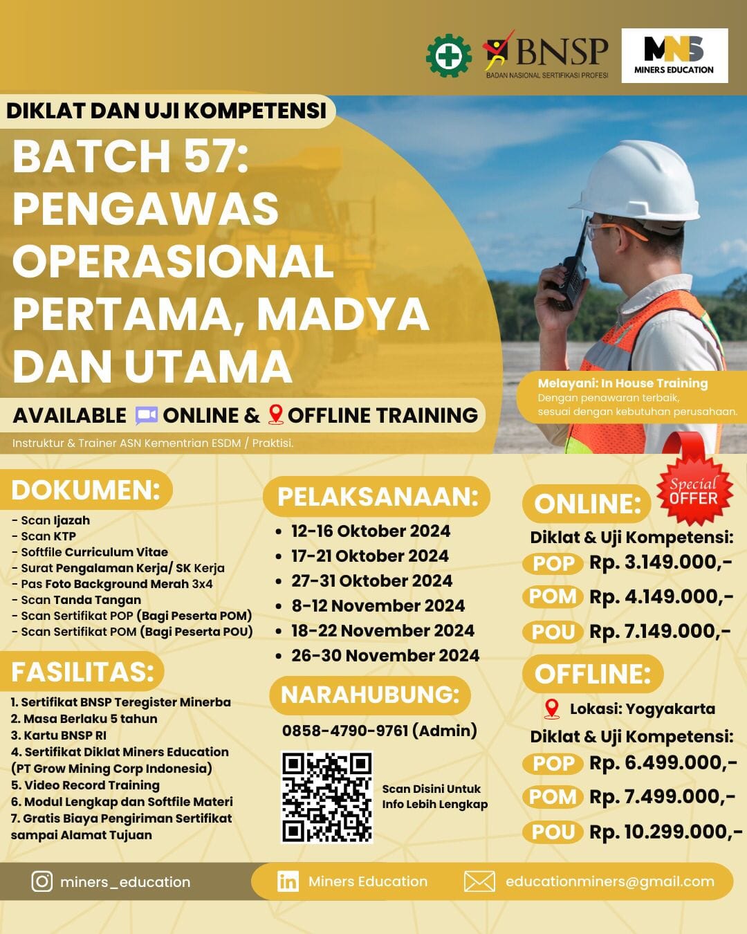 Diklat dan Uji Kompetensi Pengawas Operasional Pertama (POP) - Online Training